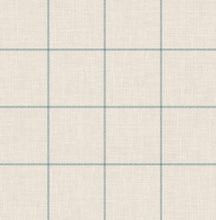 Load image into Gallery viewer, Wallquest/Lillian August Alabaster and Air Force Blue Linen Check LN10700 wallpaper