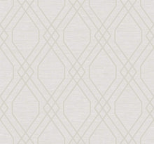 Load image into Gallery viewer, Wallquest/Seabrook Designs Beige and Silver Glitter Diamond Geo AW73700 wallpaper
