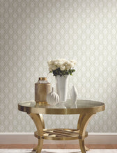 Load image into Gallery viewer, York Wallcoverings Beige Petite Ogee Wallpaper DM5025 wallpaper