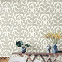 Load image into Gallery viewer, York Wallcoverings Beige Royal Fern Damask Wallpaper DM4961 wallpaper