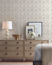 Load image into Gallery viewer, York Wallcoverings Beige/White Adirondack Damask Wallpaper DM4921 wallpaper