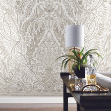 Load image into Gallery viewer, York Wallcoverings Beige/White Jaipur Paisley Damas Wallpaper Mural DM4911M wallpaper
