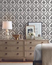 Load image into Gallery viewer, York Wallcoverings Black/White Adirondack Damask Wallpaper DM4921 wallpaper