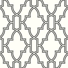 Load image into Gallery viewer, NextWall Black & White Black and White Tile Trellis NW31600 wallpaper