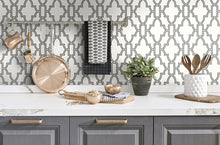 Load image into Gallery viewer, NextWall Black & White Black and White Tile Trellis NW31600 wallpaper