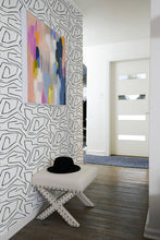 Load image into Gallery viewer, NextWall Black & White Linework Maze NW33700 wallpaper