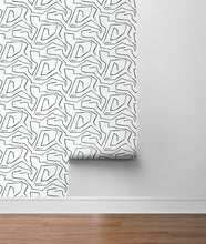 Load image into Gallery viewer, NextWall Black & White Linework Maze NW33700 wallpaper