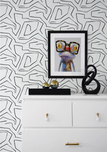 Load image into Gallery viewer, NextWall Black & White Linework Maze NW33700 wallpaper
