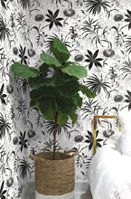 Load image into Gallery viewer, NextWall Black & White Tropical Garden NW37300 wallpaper