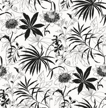 Load image into Gallery viewer, NextWall Black & White Tropical Garden NW37300 wallpaper