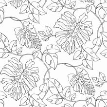 Load image into Gallery viewer, NextWall Black & White Tropical Linework NW40508 wallpaper