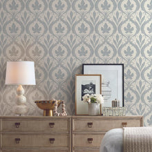 Load image into Gallery viewer, York Wallcoverings Blue/Beige Adirondack Damask Wallpaper DM4921 wallpaper