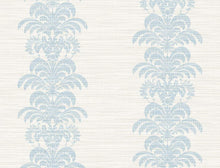 Load image into Gallery viewer, Wallquest/Lillian August Blue Frost and Bone White Palm Frond Stripe Stringcloth LN10500 wallpaper