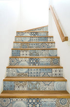Load image into Gallery viewer, NextWall Blue, Metallic Copper, & Gray Morocaan Tile NW30002 wallpaper