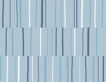 Load image into Gallery viewer, Wallquest/Seabrook Designs Bluebird, Navy, and Glacier White Block Lines LW51200 wallpaper