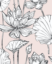 Load image into Gallery viewer, NextWall Blush & Ebony Lotus Floral NW33101 wallpaper
