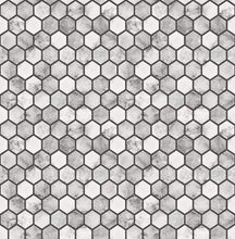 Load image into Gallery viewer, NextWall Carrara & Wrought Iron Marble Hexagon NW38700 wallpaper