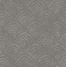 Load image into Gallery viewer, Seabrook Designs Charcoal and Metallic Silver Confucius Scallop AI41500 wallpaper