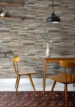 Load image into Gallery viewer, NextWall Charcoal & Brown Reclaimed Wood Plank NW32600 wallpaper