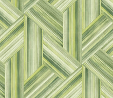 Load image into Gallery viewer, Wallquest/Seabrook Designs Chartreuse and Basil Geo Inlay LW50102 wallpaper