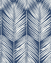 Load image into Gallery viewer, NextWall Coastal Blue Palm Silhouette NW39802 wallpaper