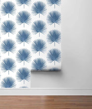 Load image into Gallery viewer, NextWall Coastal Blue Palmetto Palm NW37502 wallpaper