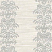 Load image into Gallery viewer, Wallquest/Lillian August Cove Gray and Alabaster Palm Frond Stripe Stringcloth LN10500 wallpaper