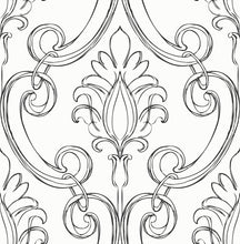 Load image into Gallery viewer, NextWall Ebony Sketched Damask NW39400 wallpaper