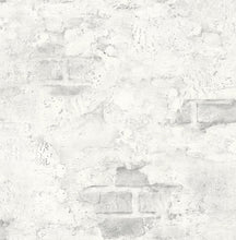 Load image into Gallery viewer, NextWall Fog Gray Stuccoed Brick NW37800 wallpaper