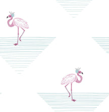Load image into Gallery viewer, Seabrook Designs Fuchsia and Teal Dancing Flamingo DA61701 wallpaper