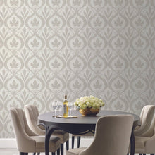 Load image into Gallery viewer, York Wallcoverings Gray/Beige Adirondack Damask Wallpaper DM4921 wallpaper