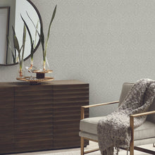 Load image into Gallery viewer, York Wallcoverings Gray Catherdral Damask Wallpaper DM5032 wallpaper