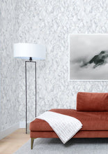 Load image into Gallery viewer, NextWall Gray & Metallic Silver Marble Tile NW35700 wallpaper