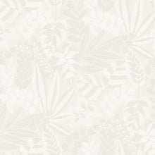 Load image into Gallery viewer, Wallquest/Seabrook Designs Gray Mist and Ivory Botanica Striped Leaves RY30600 wallpaper
