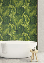 Load image into Gallery viewer, NextWall Green Tropical Banana Leaves NW31000 wallpaper