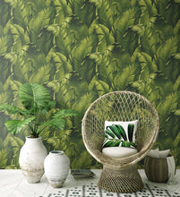 Load image into Gallery viewer, NextWall Green Tropical Banana Leaves NW31000 wallpaper