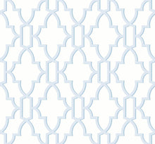Load image into Gallery viewer, Lillian August/NextWall Hampton Blue Coastal Lattice LN21102 wallpaper
