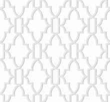 Load image into Gallery viewer, Lillian August/NextWall Harbor Mist Coastal Lattice LN21102 wallpaper