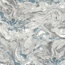 Load image into Gallery viewer, Lillian August/NextWall Lunar Rock & Cerulean Faux Marble LN21002 wallpaper