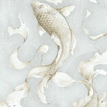 Load image into Gallery viewer, NextWall Metallic Champagne & Gray Koi Fish NW33208 wallpaper