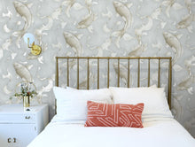 Load image into Gallery viewer, NextWall Metallic Champagne & Gray Koi Fish NW33208 wallpaper