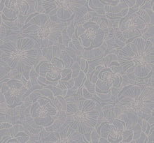 Load image into Gallery viewer, Wallquest/Seabrook Designs Metallic Silver Graphic Floral AW71000 wallpaper