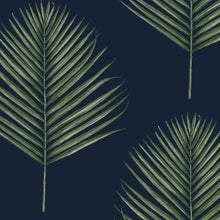 Load image into Gallery viewer, Lillian August/NextWall Midnight Blue & Paradise Green Maui Palm LN20002 wallpaper