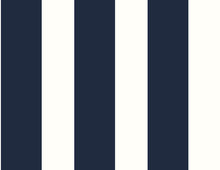 Load image into Gallery viewer, Lillian August/NextWall Midnight Blue & White Designer Stripe LN20400 wallpaper