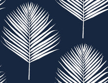 Load image into Gallery viewer, Lillian August/NextWall Midnight Blue & White Maui Palm LN20002 wallpaper