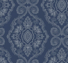 Load image into Gallery viewer, Seabrook Designs Nautical Blue Nautical Damask MB30300 wallpaper