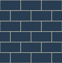 Load image into Gallery viewer, NextWall Navy Blue Retro Subway Tile NW37602 wallpaper