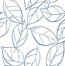 Load image into Gallery viewer, NextWall Navy Blue Tossed Leaves NW36502 wallpaper