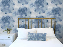 Load image into Gallery viewer, NextWall Navy Blue Watercolor Sunflower NW35602 wallpaper