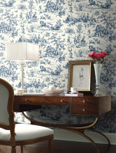 Load image into Gallery viewer, York Wallcoverings Navy Seasons Toile Wallpaper AF2000 wallpaper